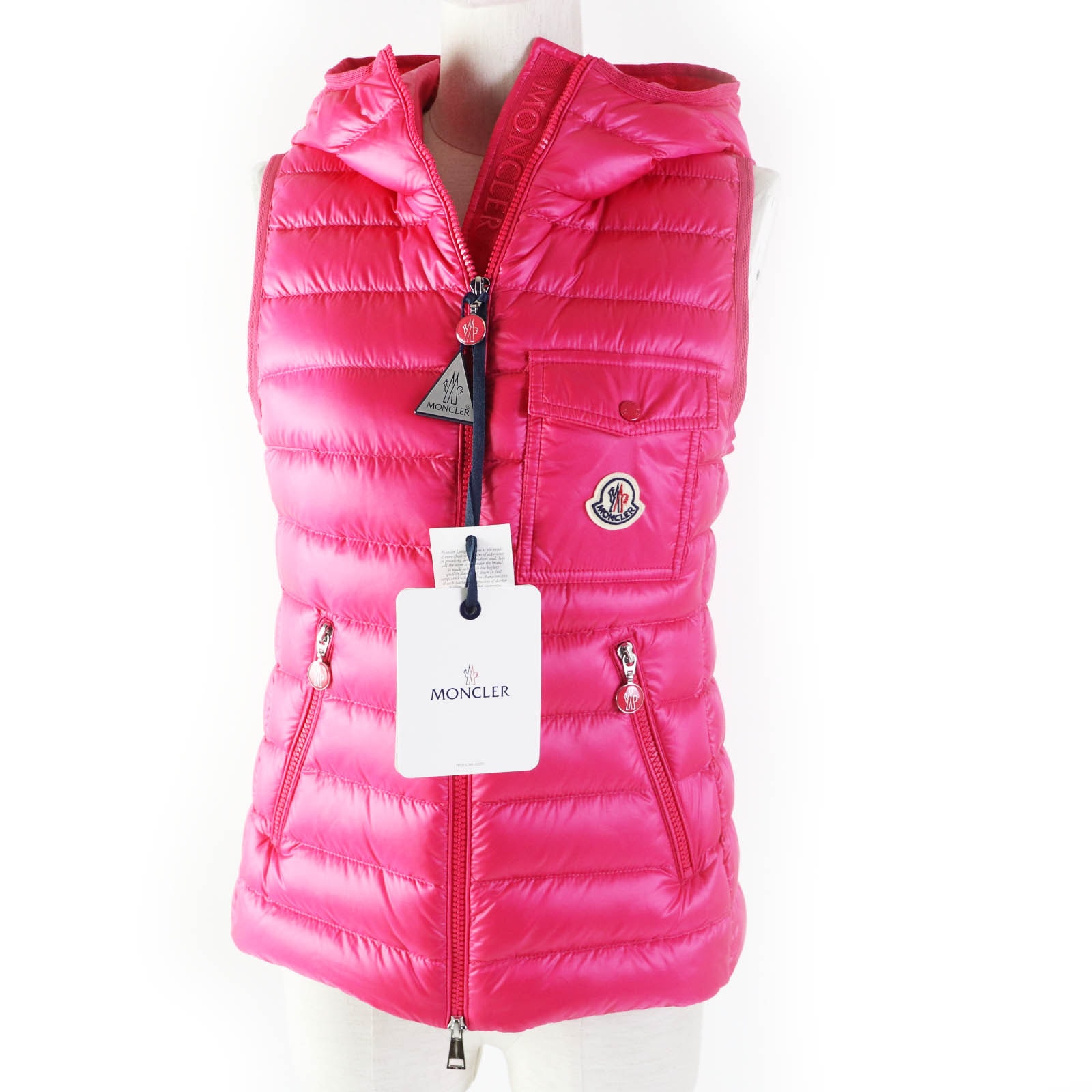 未使用品 モンクレール
 ダウンベスト GLYGOS グリゴス ピンク レディース 0