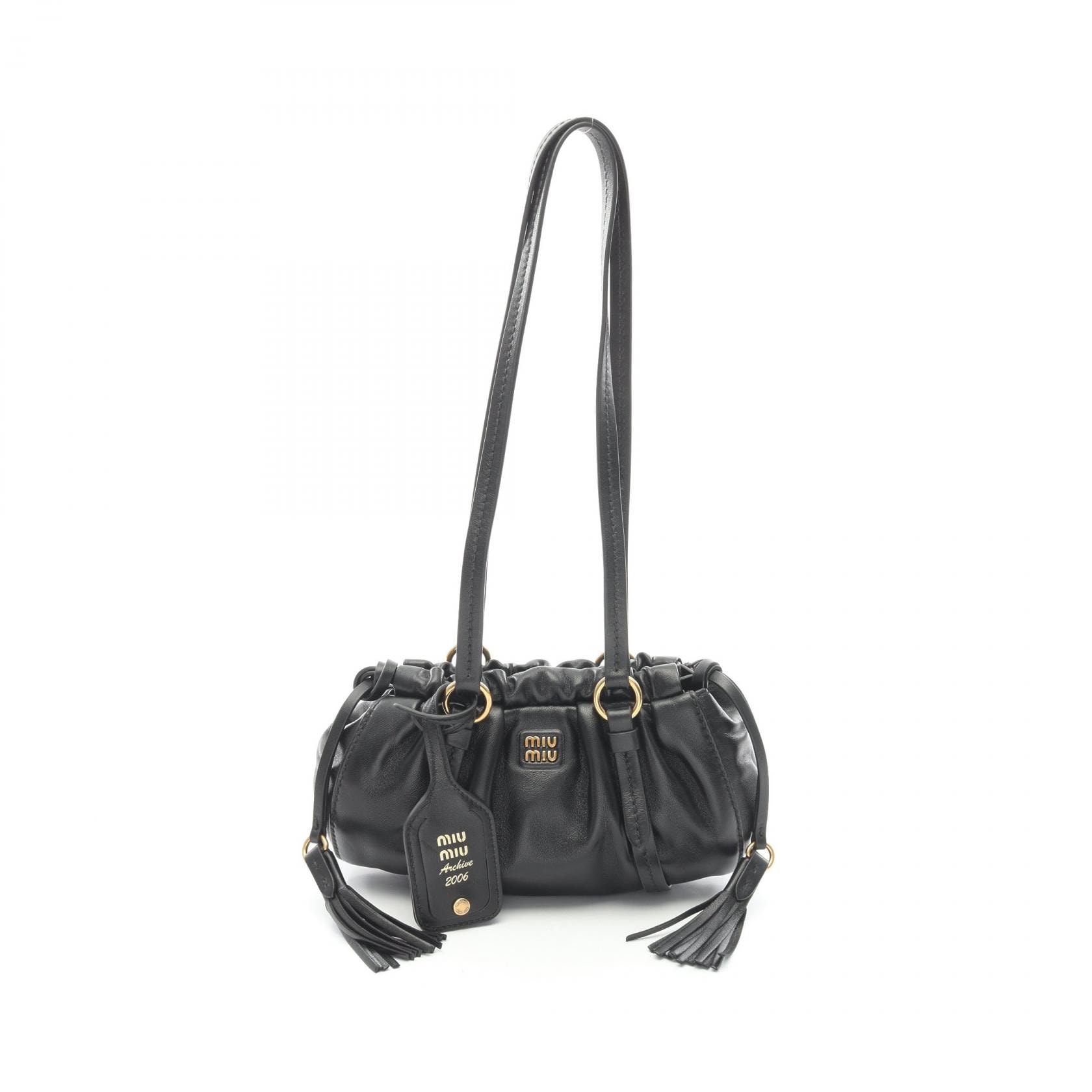 ミュウ ミュウ Miu Miu NAPPA ジョワ ショルダーバッグ バッグ レザー レディース ブラック系 5BP089ACSWF0002 【新品】
