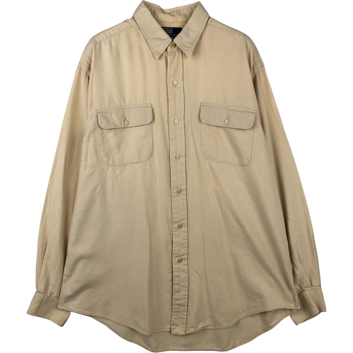 古着 ラルフローレン Ralph Lauren POLO by Ralph Lauren HALPERN カシミア混 長袖 コットンシャツ メンズL相当/eaa616002