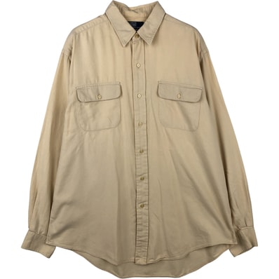 古着 ラルフローレン Ralph Lauren POLO by Ralph Lauren HALPERN カシミア混 長袖 コットンシャツ メンズL相当/eaa616002