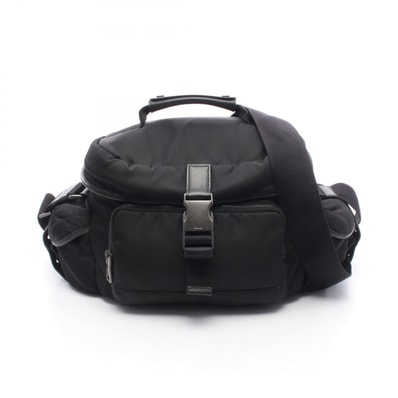 プラダ PRADA カメラバッグ ショルダーバッグ バッグ ナイロン レザー メンズ レディース ブラック系 VA1065 【中古】