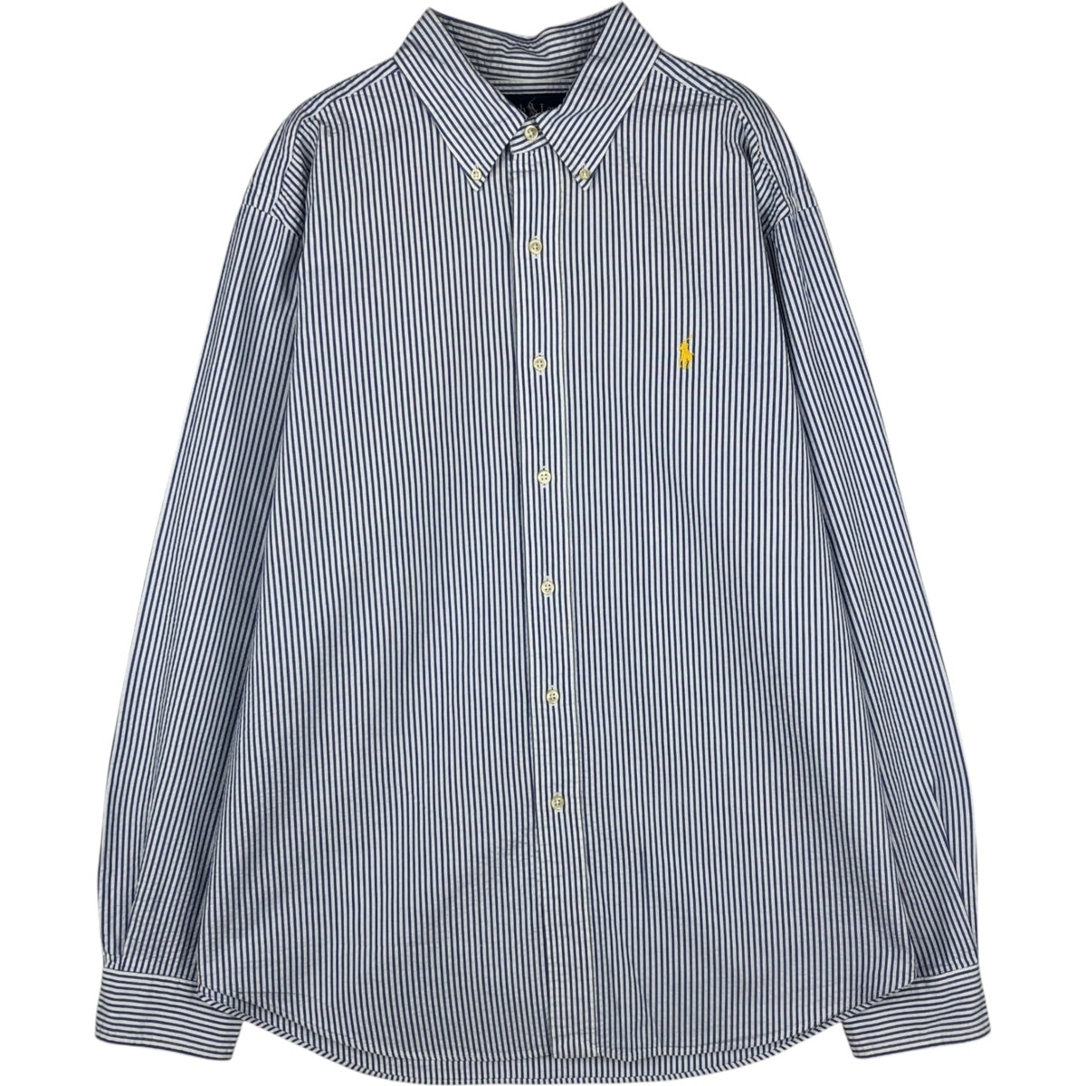 古着 ラルフローレン Ralph Lauren CLASSIC FIT シアサッカー 長袖 ボタンダウンストライプシャツ メンズXL相当/eaa629121