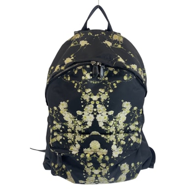 GIVENCHY ジバンシィ フラワーモチーフ ブラック ホワイト ナイロン レザー/ バックパック リュックサック 1-0252198 【中古】