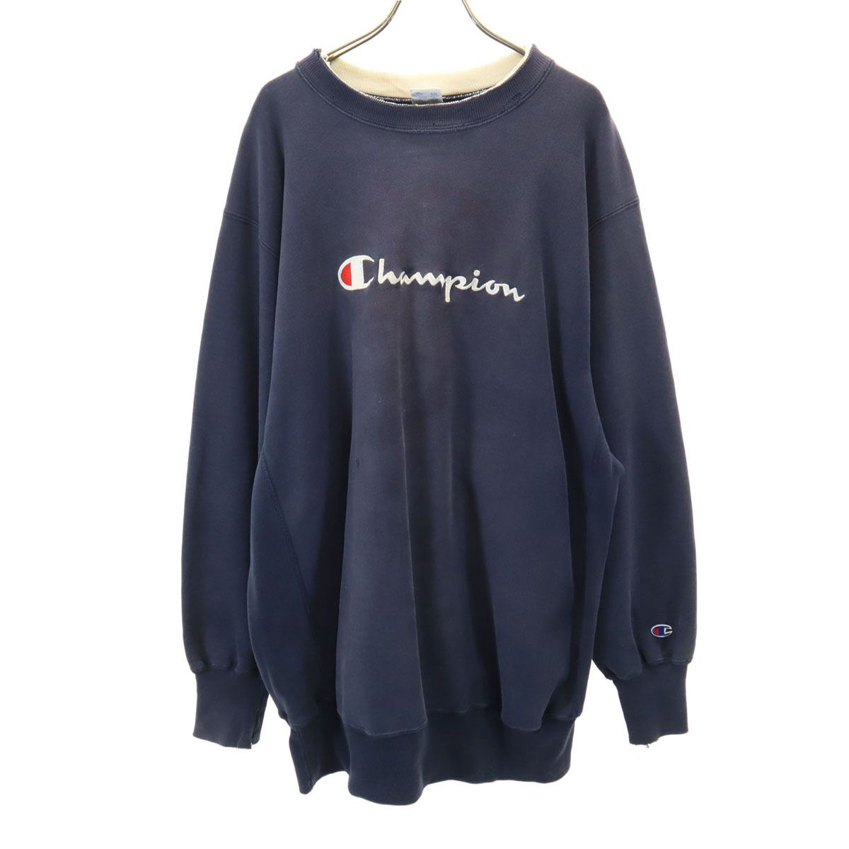 Champion チャンピオン 90s USA製 オールド 刺繍タグ 長袖 リバースウィーブ スウェット トレーナー XXL ネイビー ビッグサイズ