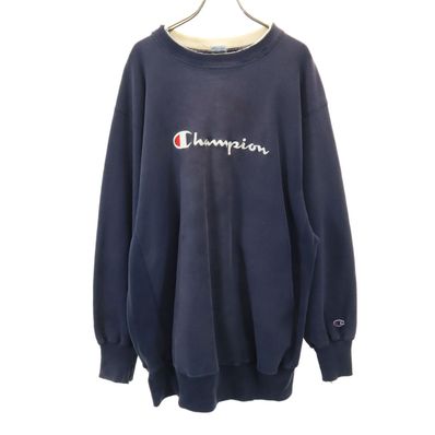 Champion チャンピオン 90s USA製 オールド 刺繍タグ 長袖 リバースウィーブ スウェット トレーナー XXL ネイビー ビッグサイズ