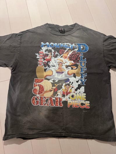 SAINT Mxxxxxx x ONE PIECE OP_SS T-Shirt/Luffy "Black"