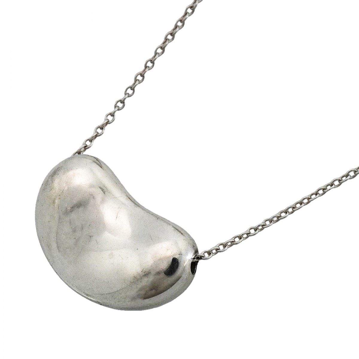 【6jfb0006-k】ティファニー ネックレス ビーン シルバー925【中古】レディース