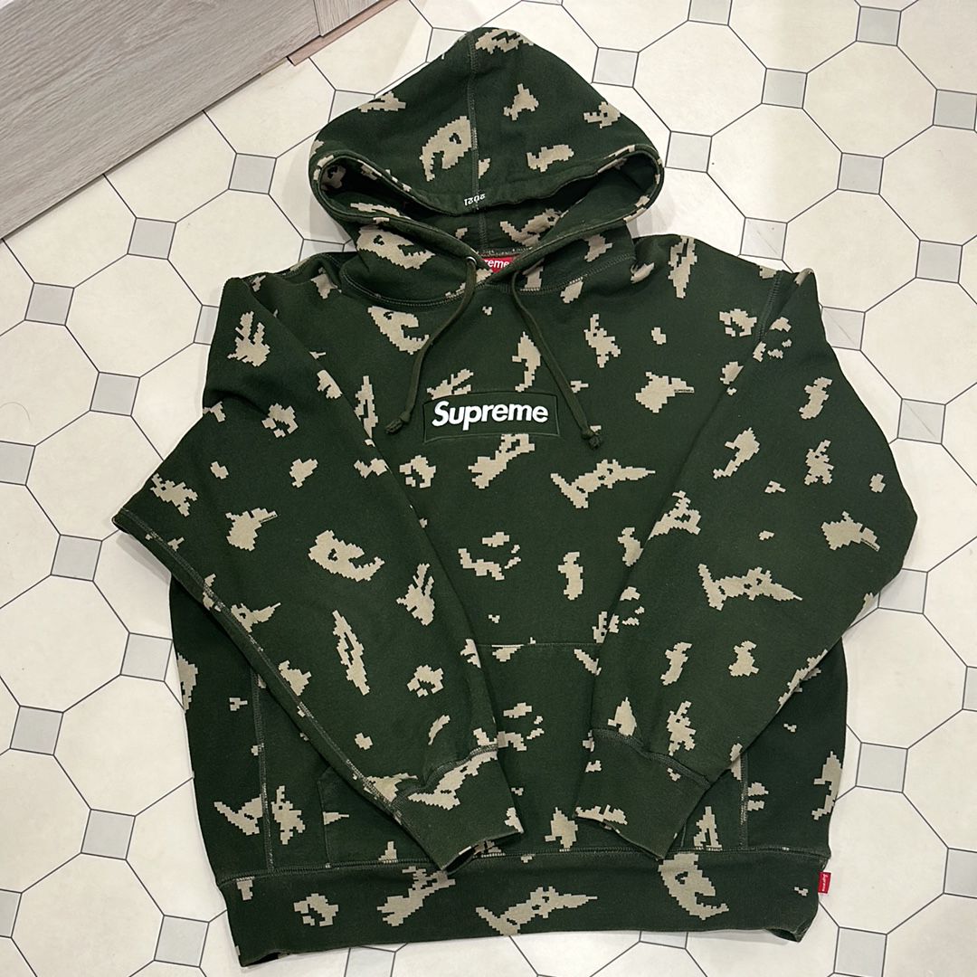 Supreme Box Logo Hooded Sweatshirt "Olive Russian Camo" (21FW)