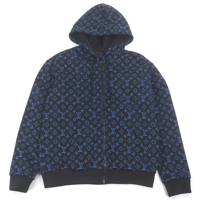 美品 ルイヴィトン パーカー モノグラムジップスルー ブラック メンズ M