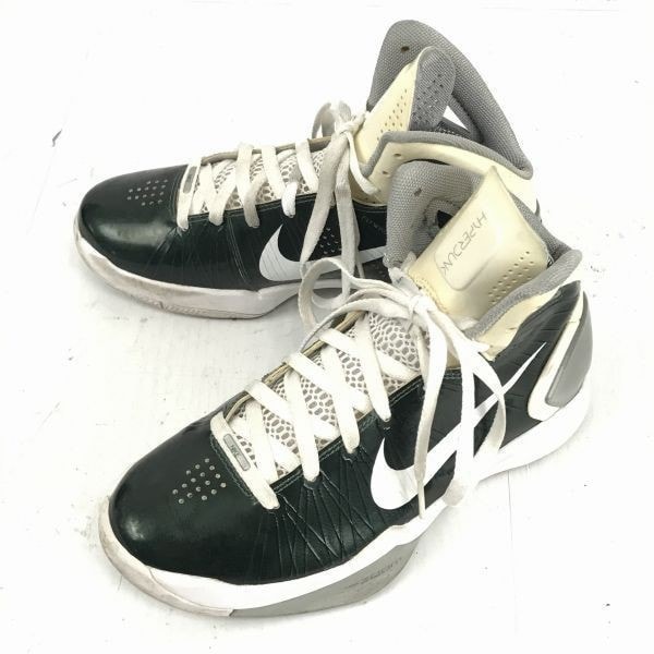 NIKE★ハイパーダンク/バスケットボールシューズ/ハイカットスニーカー【レディース24.5/暗緑×白】ナイキ◆P-170