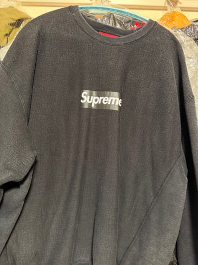 Supreme Washed Box Logo Crewneck "Black"