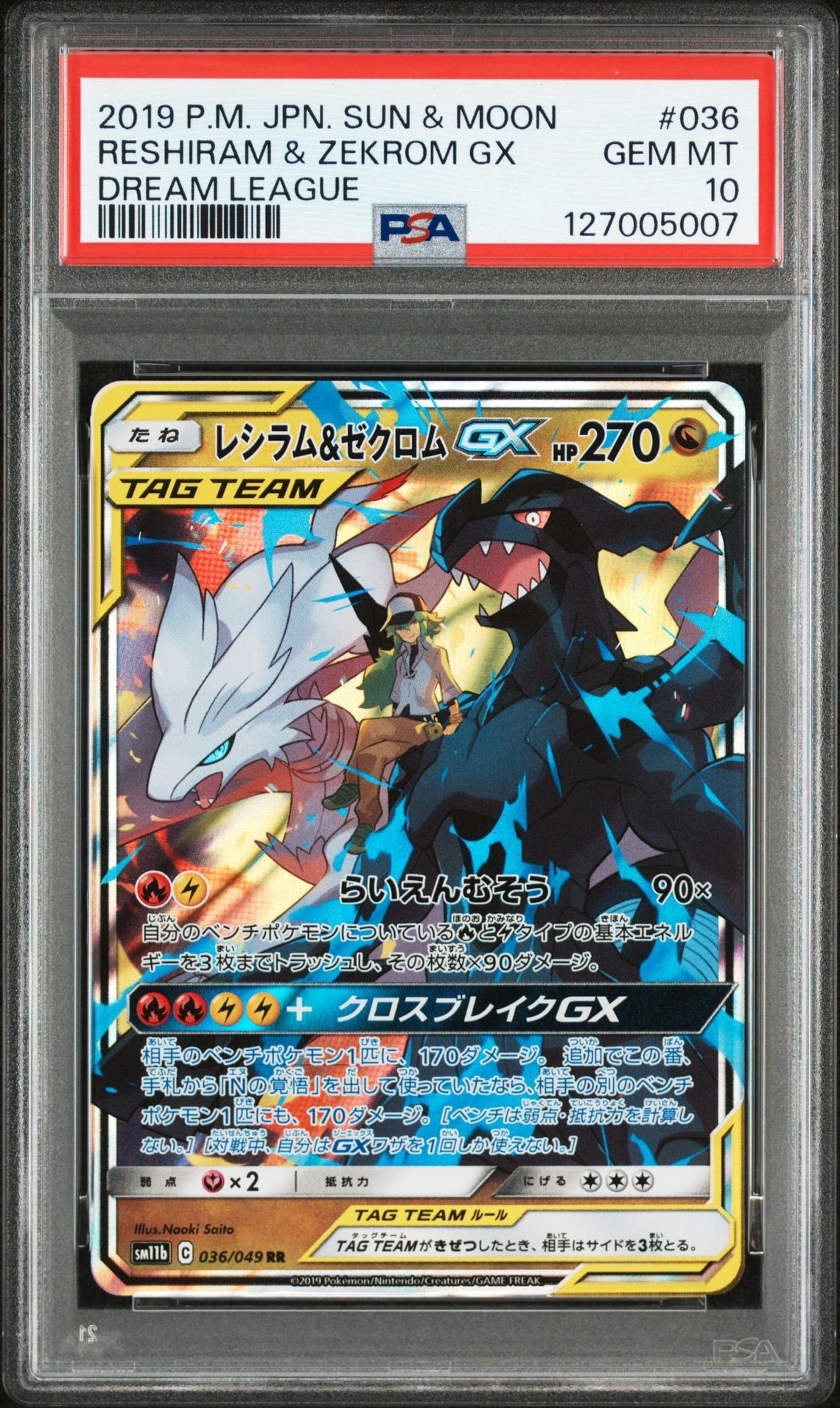 レシラム&ゼクロムGX (N) RR[SM11b 036/049](強化拡張パック「ドリームリーグ」)