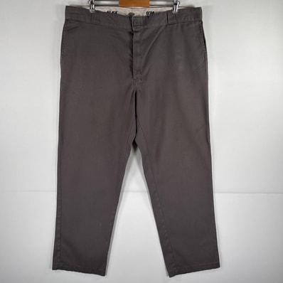 古着 ディッキーズ Dickies ワークパンツ 874 カラーパンツ チノパン 大きいサイズ ワンポイントロゴ w42 L32 グレー メンズ