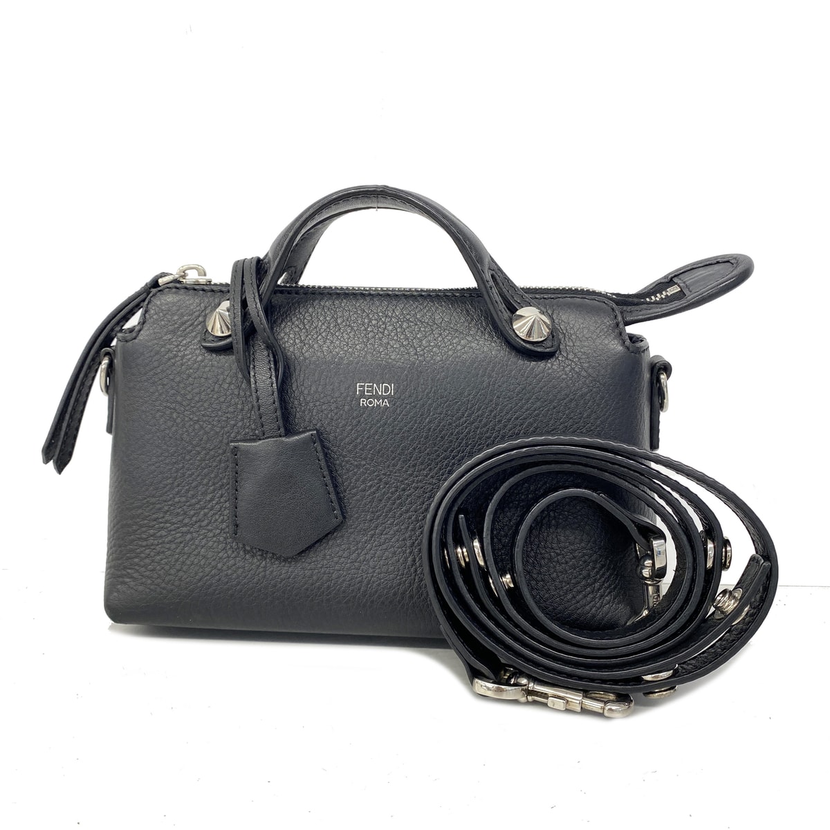 【6ka0632】フェンディ ハンドバッグ バイザウェイ レザー ブラック シルバー金具 2wayバッグ【中古】レディース