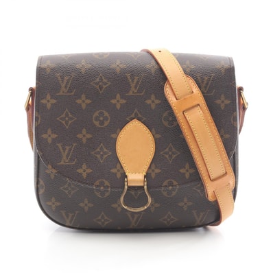 ルイ・ヴィトン LOUIS VUITTON サンクルーGM ショルダーバッグ バッグ PVCコーティングキャンバス レザー モノグラム レディース ブラウン系 M51242 【中古】