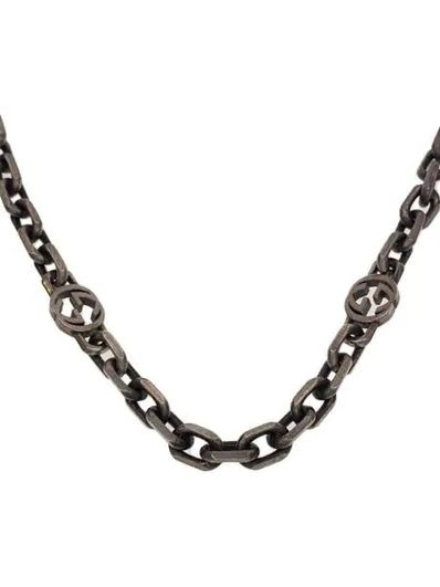 GUCCI Silver Necklace With Interlocking G
