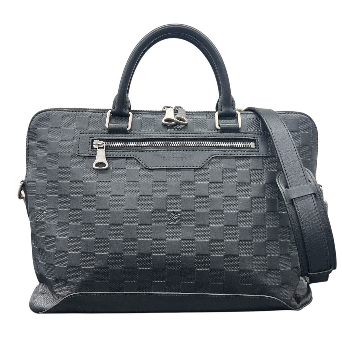 LOUIS VUITTON 美品 ルイヴィトン アヴェニュー ダミエアンフィニ オニキス 2way ビジネスバッグ ショルダーバッグ N41019 レザー MB1117 ブラック ハンドバッグ ブリーフケース ABランク 中古 鑑定済