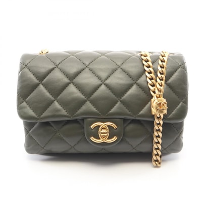 シャネル CHANEL マトラッセ ショルダーバッグ バッグ ラムスキン(羊革) レディース カーキ系 【中古】