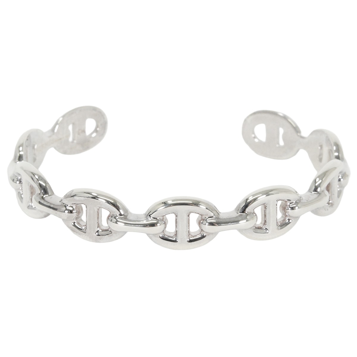 Hermes Chaine D'ancre Enchainee Bracelet Bangle "Silver"