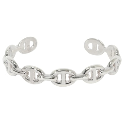 Hermes Chaine D'ancre Enchainee Bracelet Bangle "Silver"