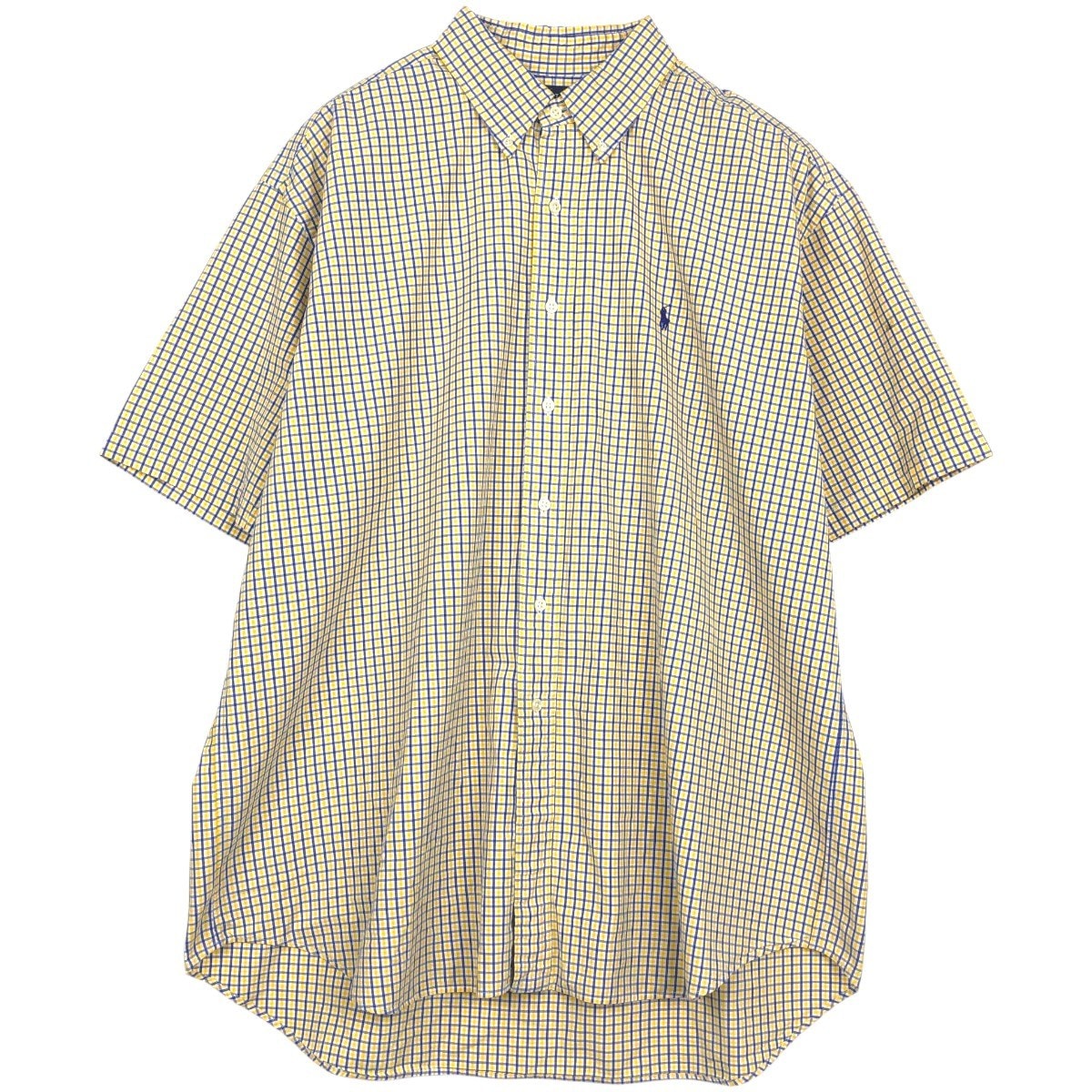 古着 ラルフローレン Ralph Lauren BLAKE 半袖 ボタンダウン チェックシャツ メンズXL相当/eaa655311