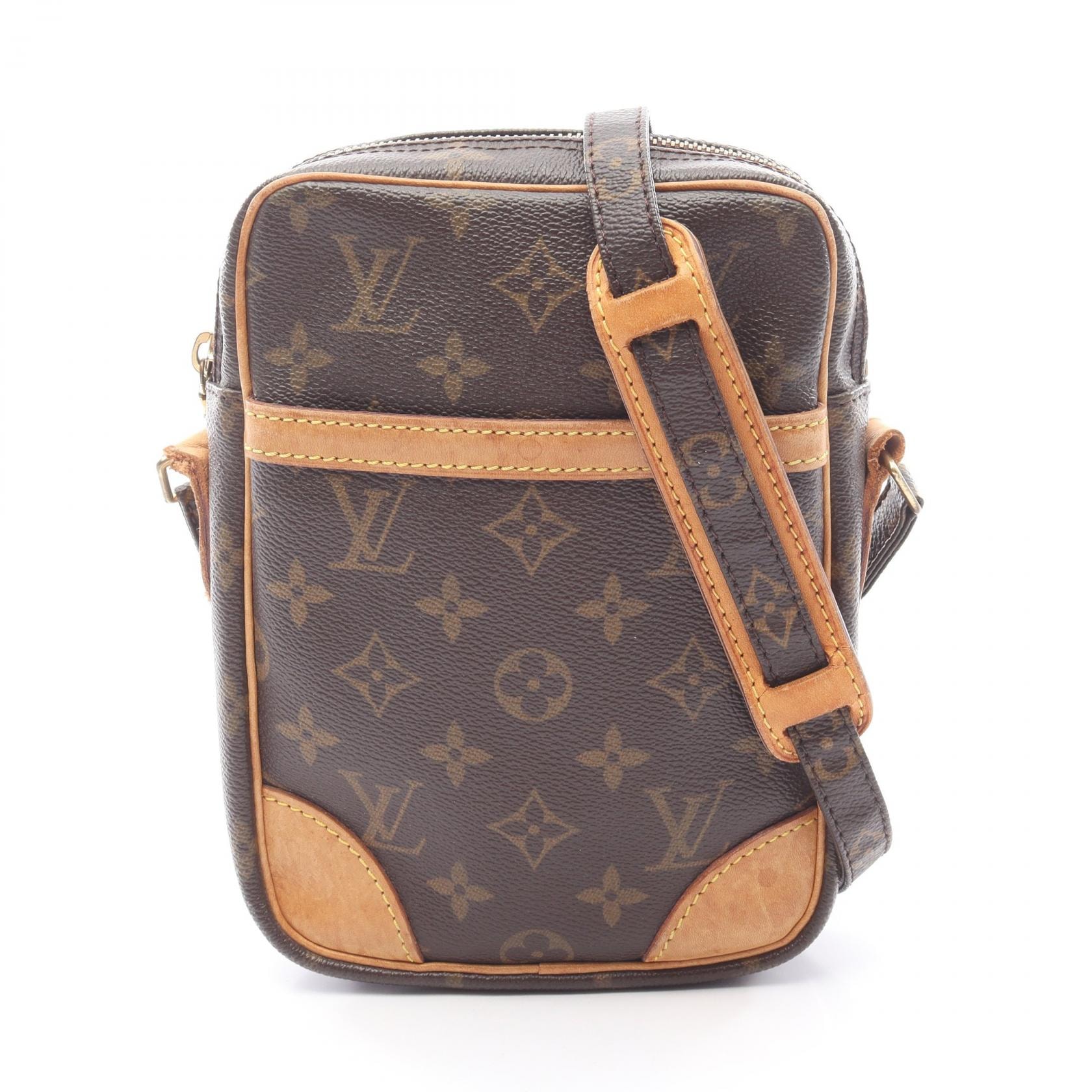 ルイ・ヴィトン LOUIS VUITTON ダヌーブ ショルダーバッグ バッグ PVCコーティングキャンバス レザー モノグラム レディース ブラウン系 M45266 【中古】