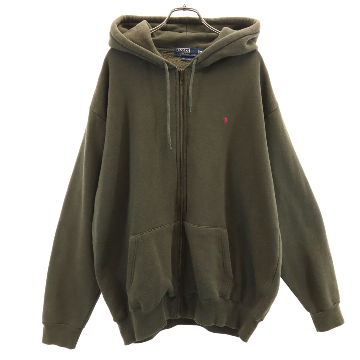 Polo by Ralph Lauren ポロバイラルフローレン 長袖 スウェット ジップパーカー M カーキ