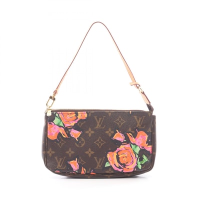 ルイ・ヴィトン LOUIS VUITTON ポシェット アクセソワール モノグラムローズ ハンドバッグ バッグ PVCコーティングキャンバス レザー モノグラム・ローズ レディース ブラウン系 / マルチカラー M48615 【中古】
