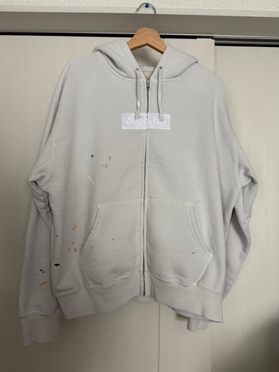 Supreme x MM6 Maison Margiela Box Logo Zip Up Hooded Sweatshirt "White"