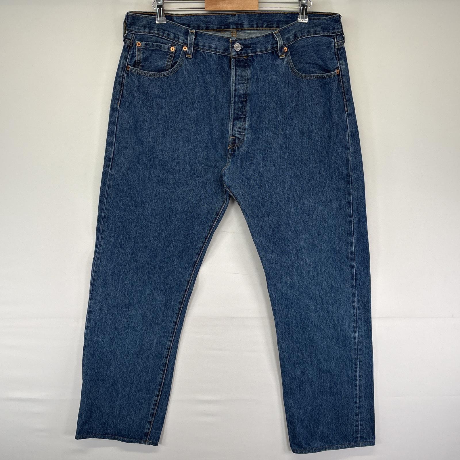 古着 リーバイス Levi's デニムパンツ 501 ストレート 5ポケット ジーンズ ジーパン 色落ち ヒゲ 長ズボン w40 L30 ブルー メンズ