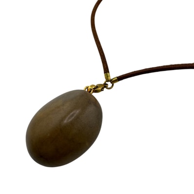 エルメス HERMES ネックレス ストーン ブラウン