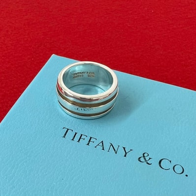 TIFFANY&Co. ティファニー グルーブド ダブルライン リング シルバー925 リング・指輪 8号 シルバー
05753