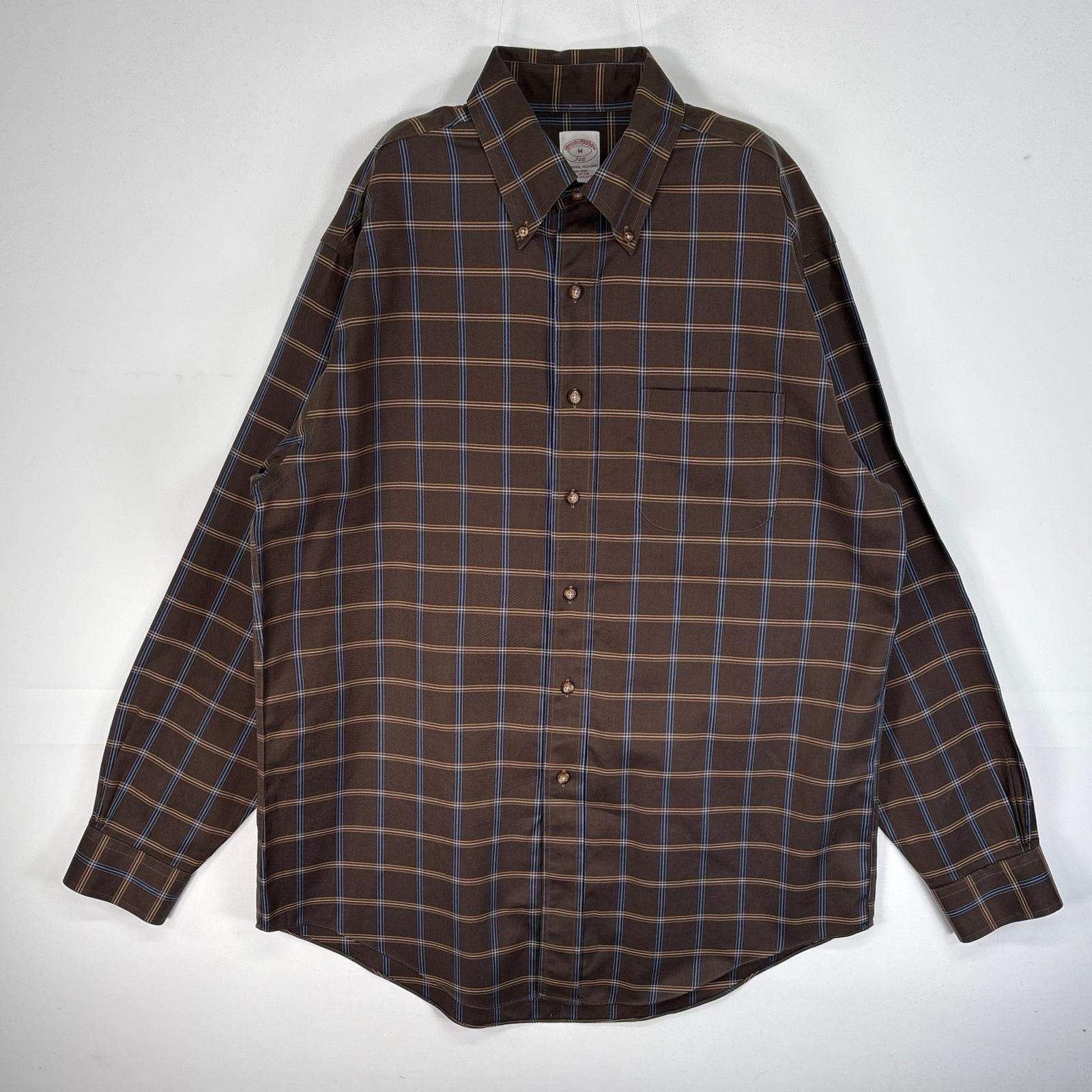 古着 ブルックスブラザーズ Brooks Brothers 長袖シャツ チェック 346 胸ポケ M ブラウン系 マルチカラー メンズ