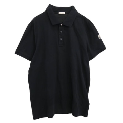 MONCLER モンクレール ポロシャツ 19SS E10918322400 83921 MAGLIA POLO MANICA CORTA コットン カットソー 半袖 ポロシャツ ダークネイビー系 L【中古】