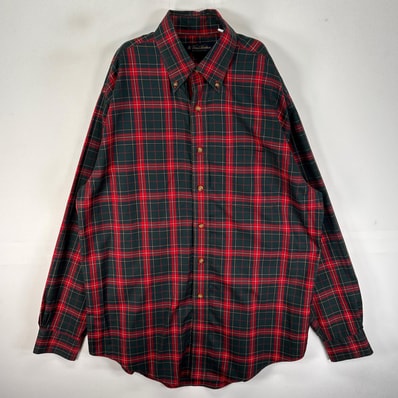 古着 ブルックスブラザーズ Brooks Brothers 長袖シャツ ボタンダウン 胸ポケット M レッド系 チェック メンズ