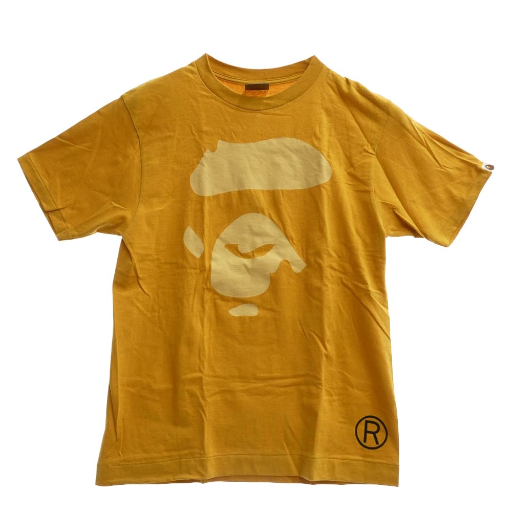 A BATHING APE アベイシングエイプ Tシャツ ビッグフェイス プリント 半袖 Tシャツ イエロー系 M【中古】