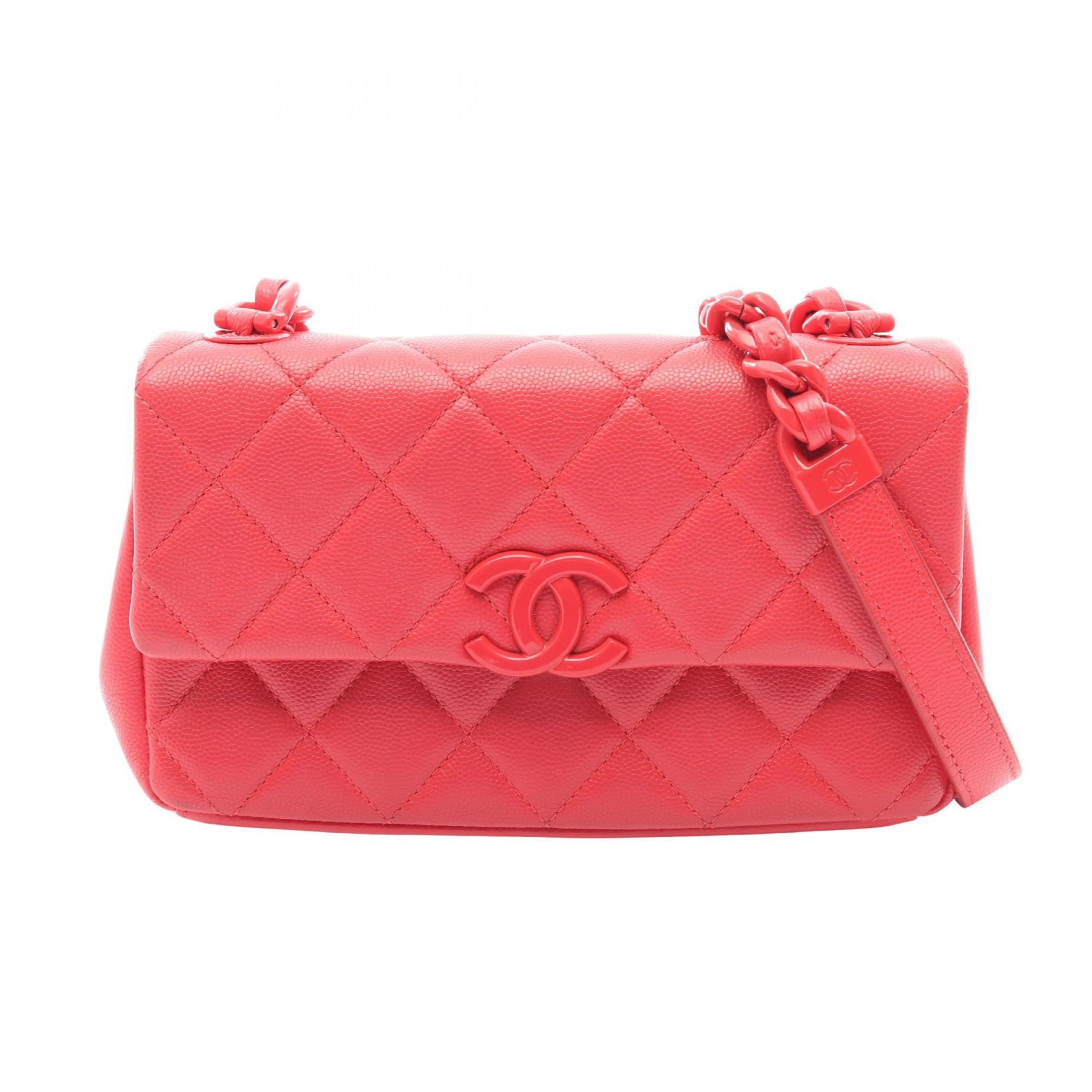 シャネル CHANEL マトラッセ ショルダーバッグ バッグ カーフ(牛革) レディース レッド系 AS2302 【中古】