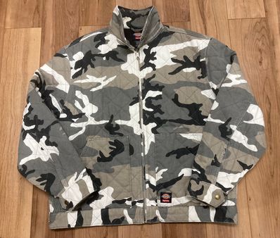 Supreme x Dickies Quilted Denim Work Jacket "Grey Camo"