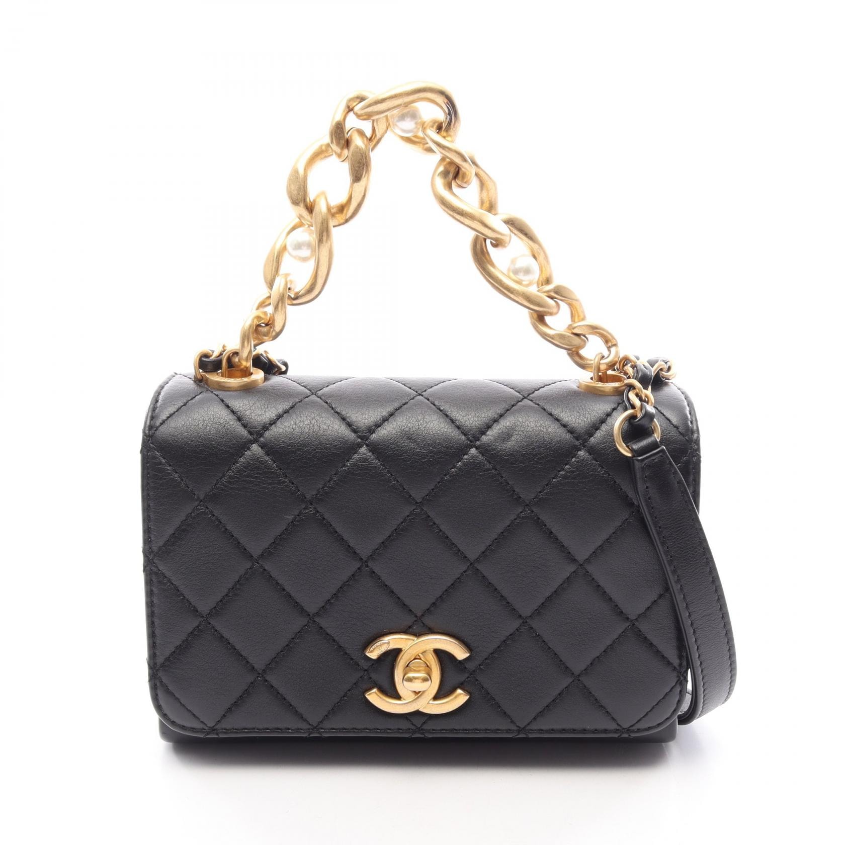 シャネル CHANEL マトラッセ 2WAY ショルダーバッグ バッグ ラムスキン(羊革) レディース ブラック系 【中古】