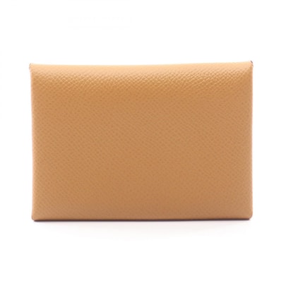 エルメス HERMES カルヴィデュオ コインケース 財布 レザー カーフ(牛革) ヴォーエプソン ヴォーエプソン セサミ B刻印(2023年製造) レディース ブラウン系 【中古】