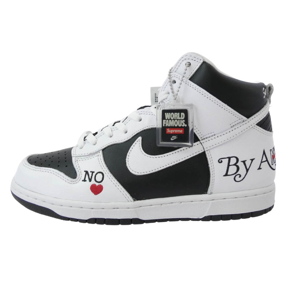 Supreme シュプリーム スニーカー 22SS DN3741-002 DUNK HIGH OG QS BY ANY MEANS ダンク ハイ バイ エニー ミーンズ ハイカット スニーカー ブラック系 ホワイト系 27.5cm【極上美品】【中古】
