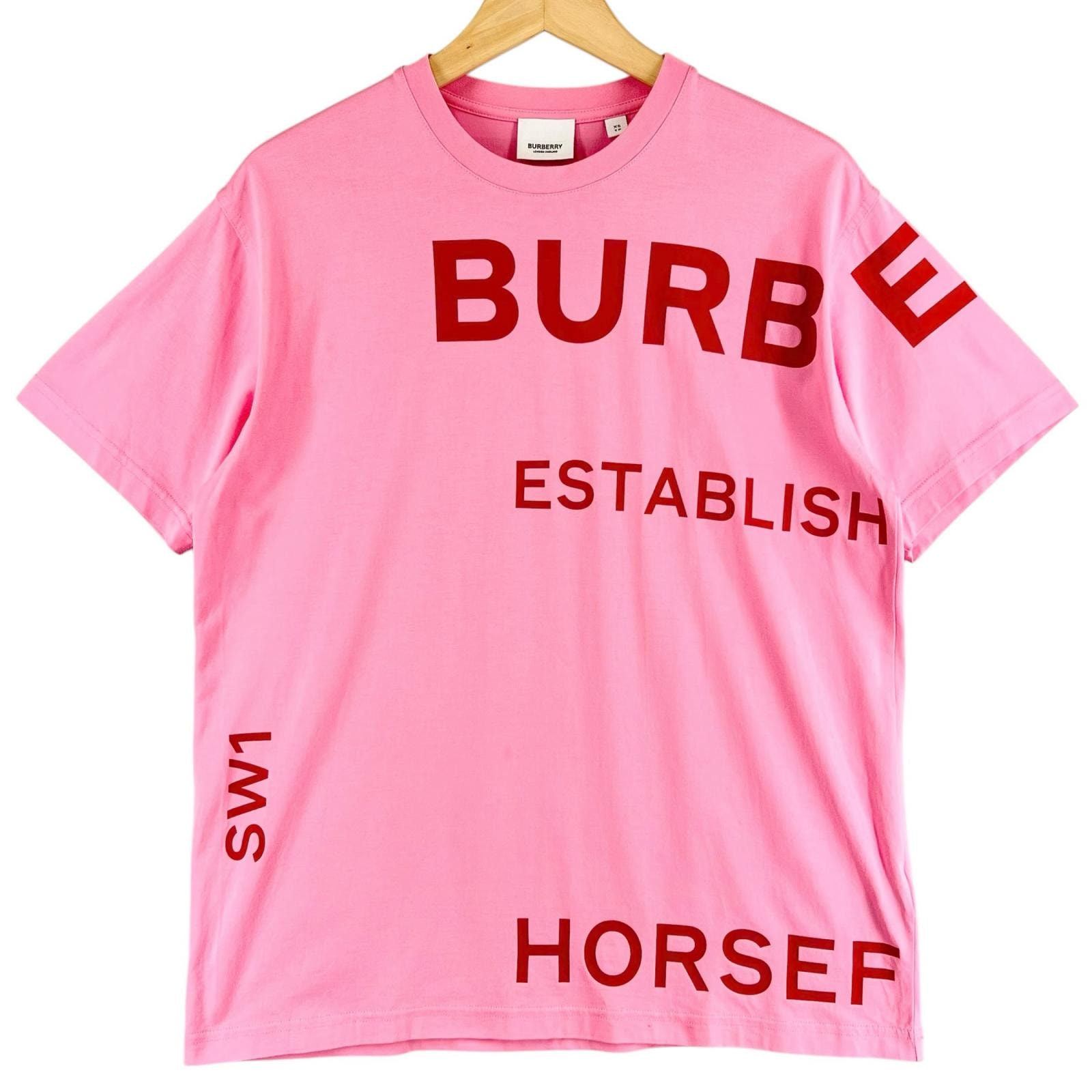 美品 バーバリー 半袖Tシャツ ピンク メンズ XS 8030788