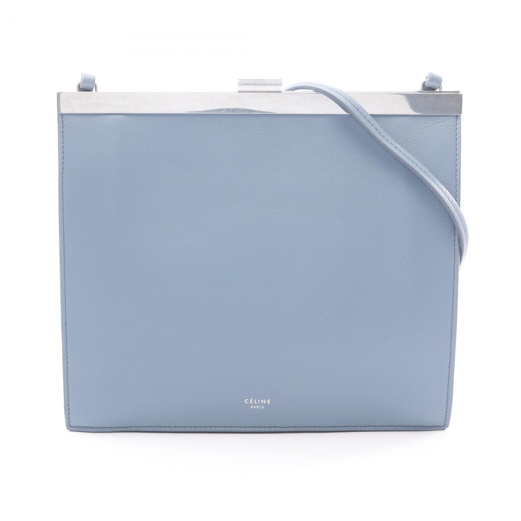 セリーヌ CELINE Clasp クラスプ ミニ ショルダーバッグ バッグ レザー レディース ブルー系 【中古】
