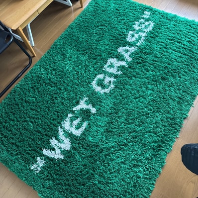 OFF-WHITE / IKEA MARKERAD "WET GRASS" Rug "Green"