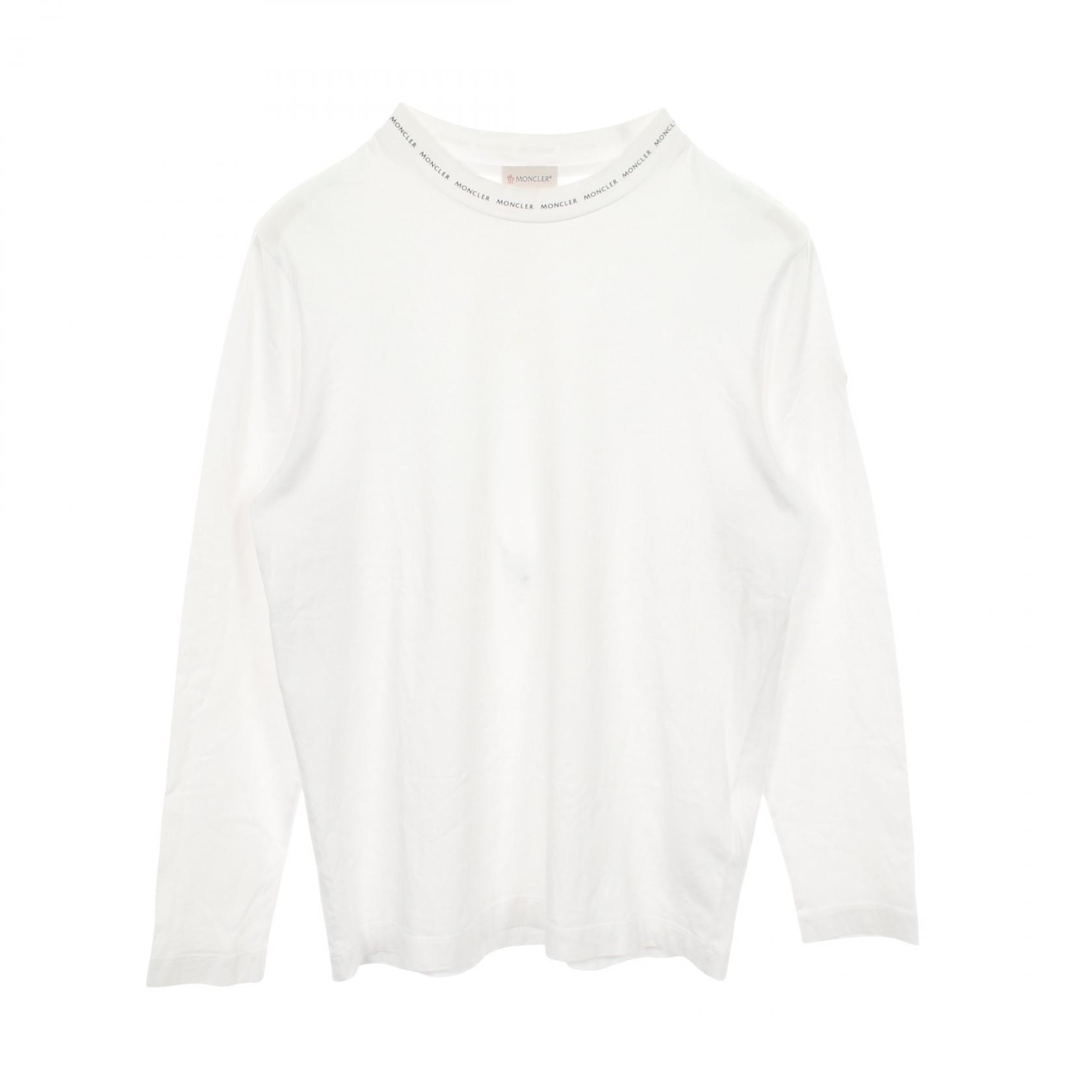 モンクレール MONCLER クルーネック 長袖Tシャツ 衣料品 トップス コットン メンズ ホワイト系 【中古】