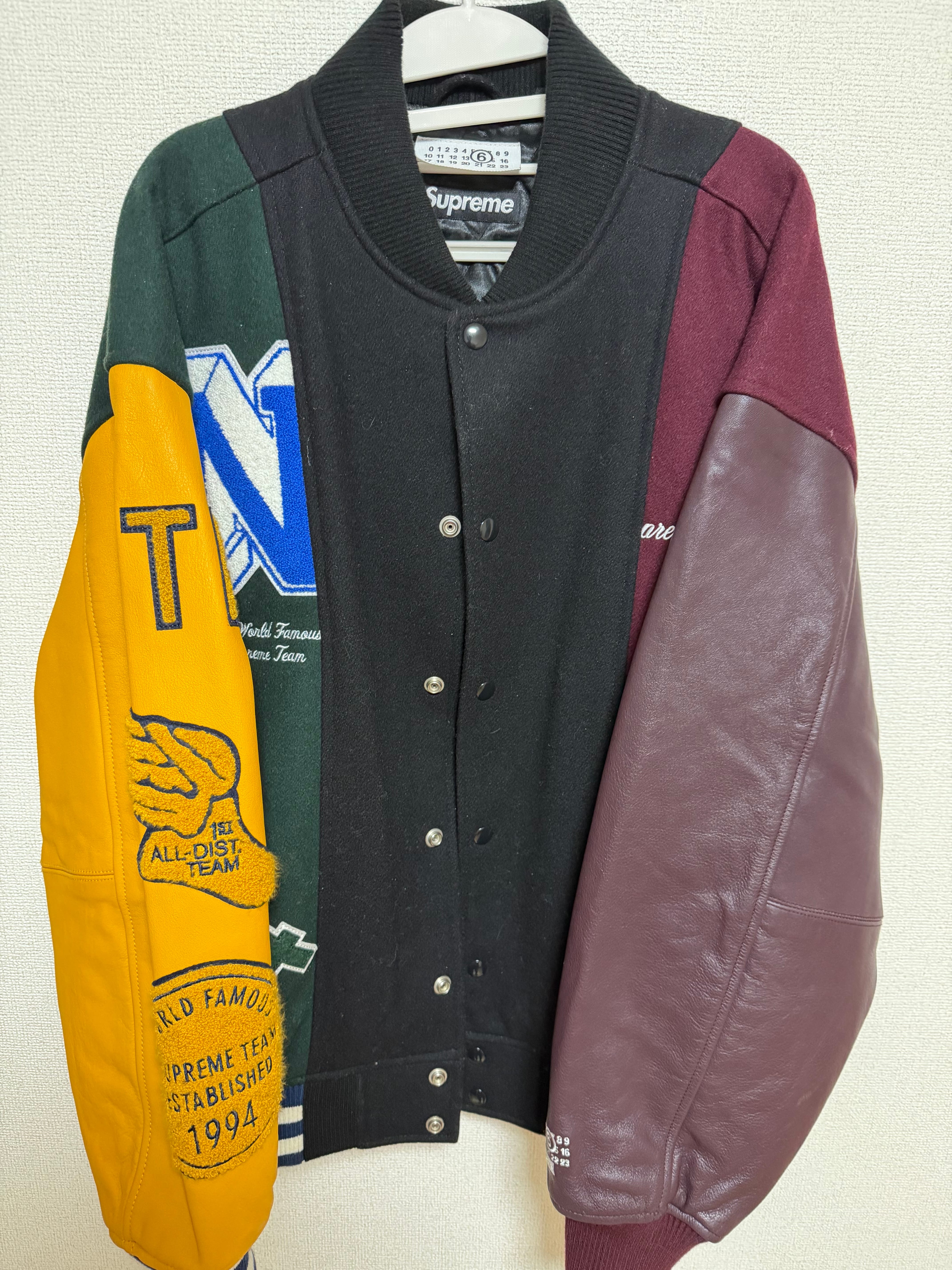 Supreme x MM6 Maison Margiela Split Varsity Jacket "Multicolor"