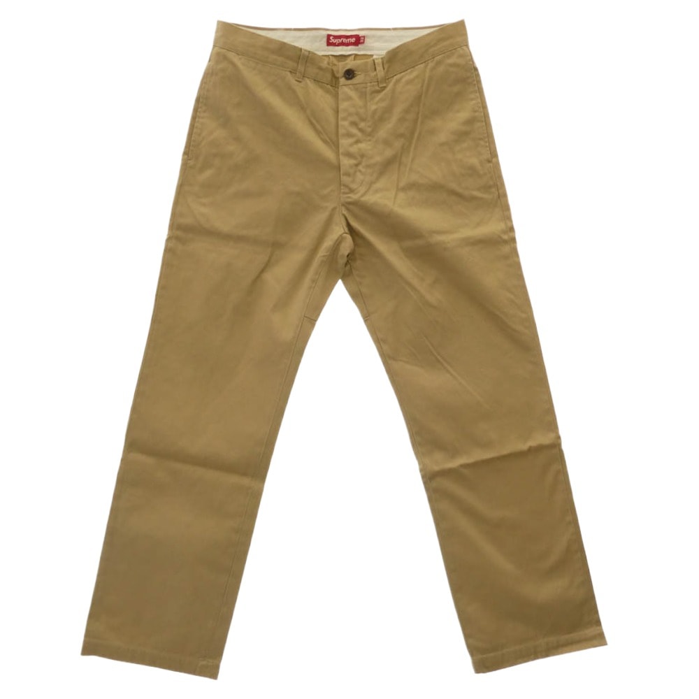 Supreme シュプリーム パンツ 09SS Chino Pants ボタンフライ チノ ワーク ロング パンツ ベージュ系 32【中古】