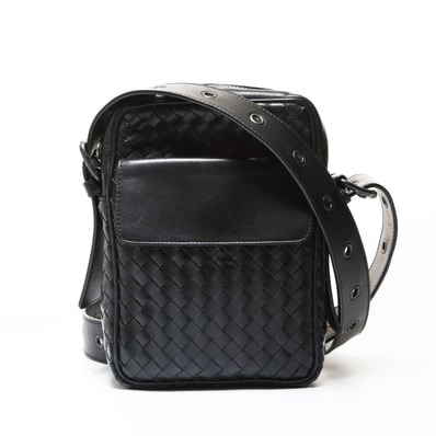 ボッテガヴェネタ BOTTEGAVENETA イントレチャート レザー ショルダーバッグ【中古】