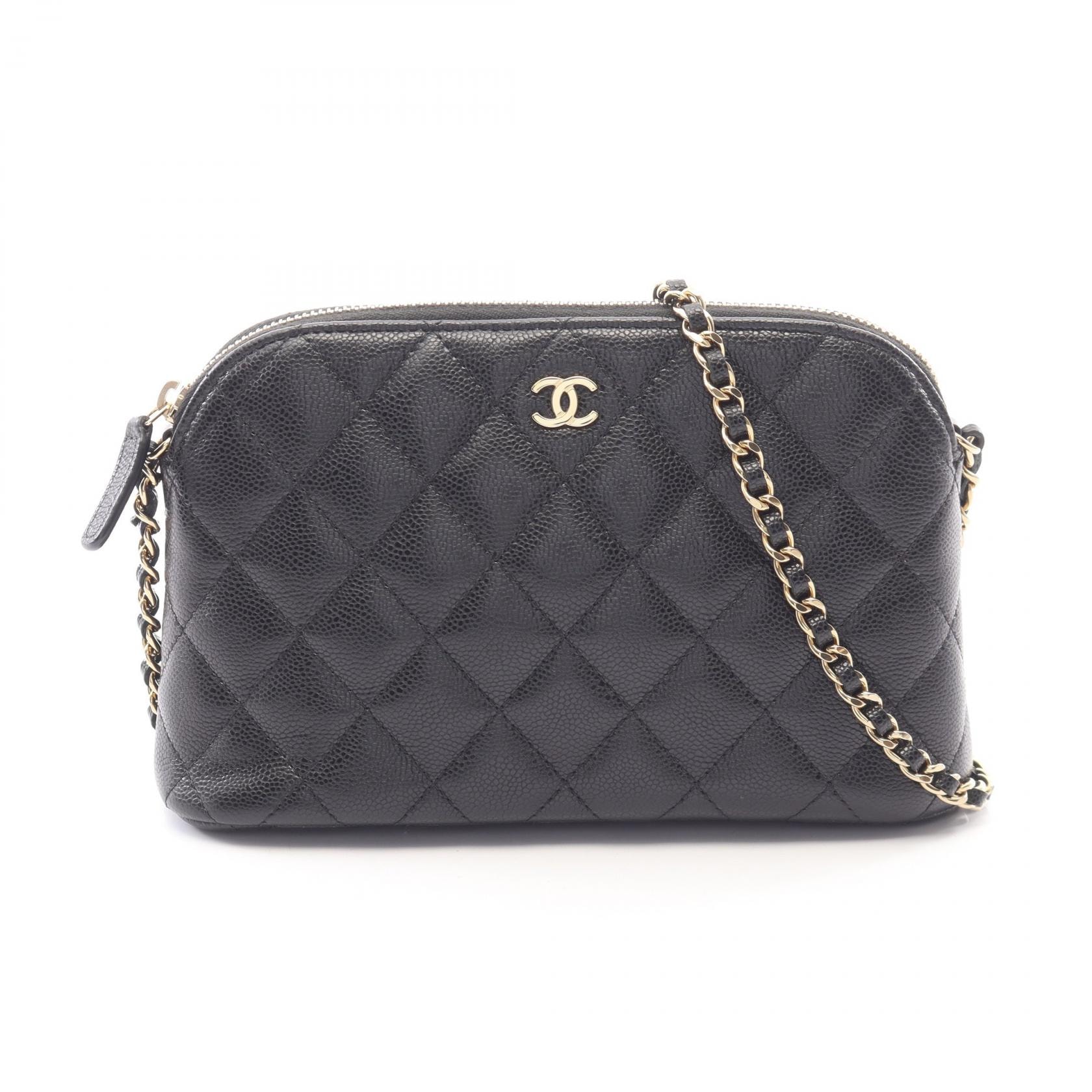 シャネル CHANEL マトラッセ クラシック チェーンクラッチ ショルダーバッグ バッグ キャビアスキン(グレインドカーフ) レディース ブラック系 AP4016 【中古】