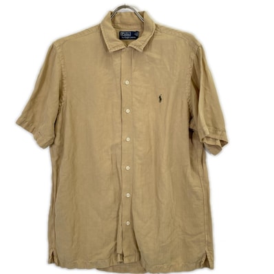 ポロ ラルフローレン 90S リネン×シルク オープンカラー シャツ M